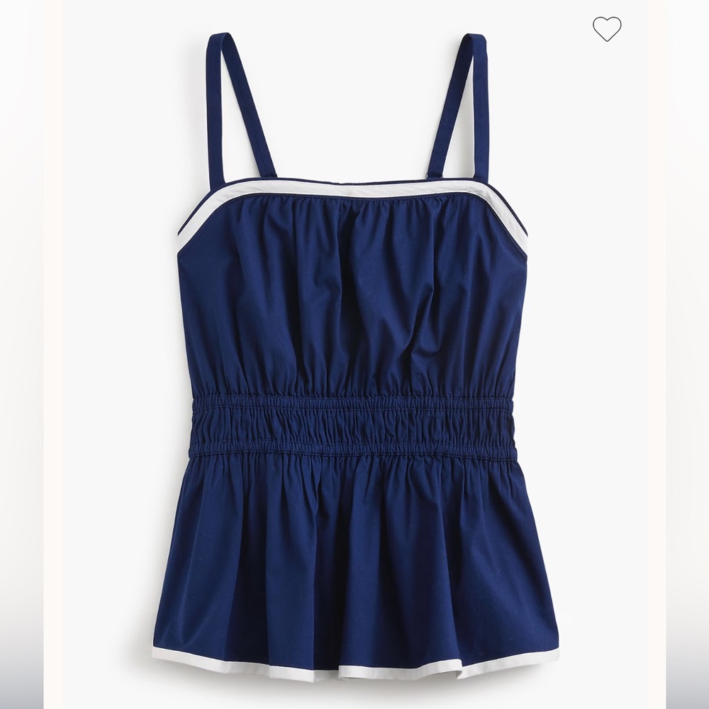 J. Crew Navy Blue Strappy shirred top